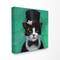 Stupell Industries Good Sir Top Hat Cat with a Mouse and A Monacle Turquoise Painting Canvas Wall Art